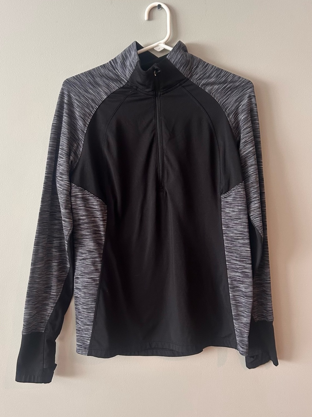 Danskin Black & Gray Performance Half-Zip Pullover